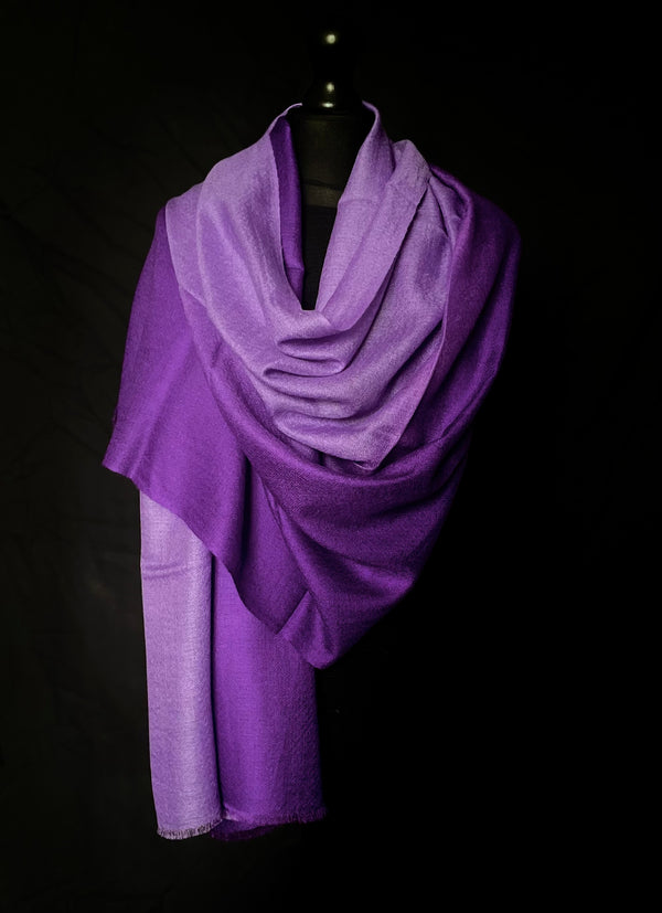 Luxury 100% Kashmiri Cashmere Purple Ombre Pashmina Stole - Veronica