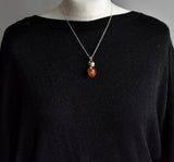 Stylish Handmade Silver Sterling Blatic Amber 925 Pendant - Baga Ethnik Living
