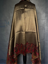 Moonlight Pashmina – Gold-Red Two-Tone Darbar Kani Shawl