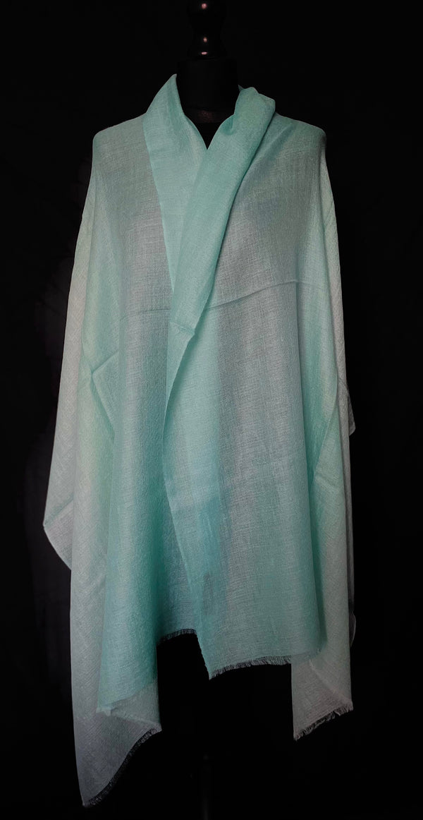 Delightful Ombre 100% Soft Kashmir Pashmina Cashmere Stole - Celeste Blue