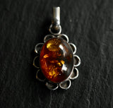 Beautiful Baltic Amber 925 Silver Sterling Vintage Pendant - Baga Ethnik Living