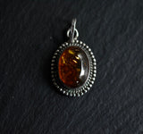 Marcasite Baltic Amber Silver Sterling 925 Pendant - Baga Ethnik Living