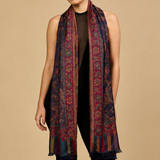 Fine Silk and Wool Paisley Shawl – Kalamkari style