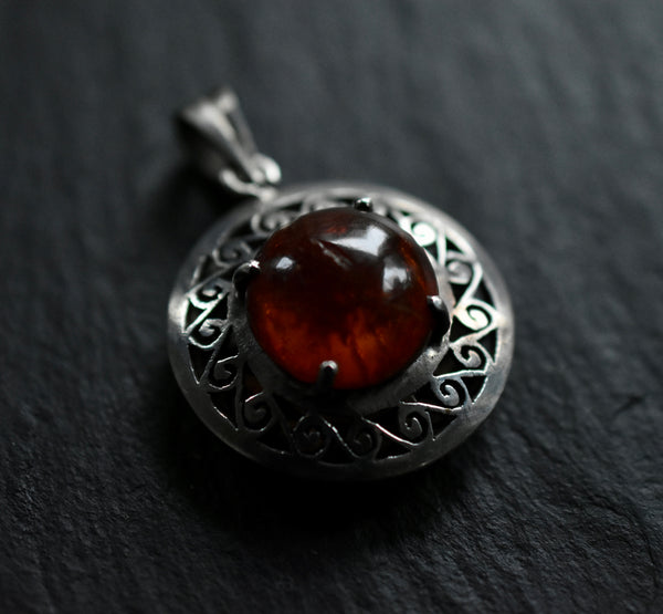 Extravagant Handmade Baltic Amber Silver Sterling 925 Pendant - Baga Ethnik Living