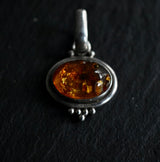 Simple Vintage Baltic Amber Sterling Silver 925 Pendant - Baga Ethnik Living