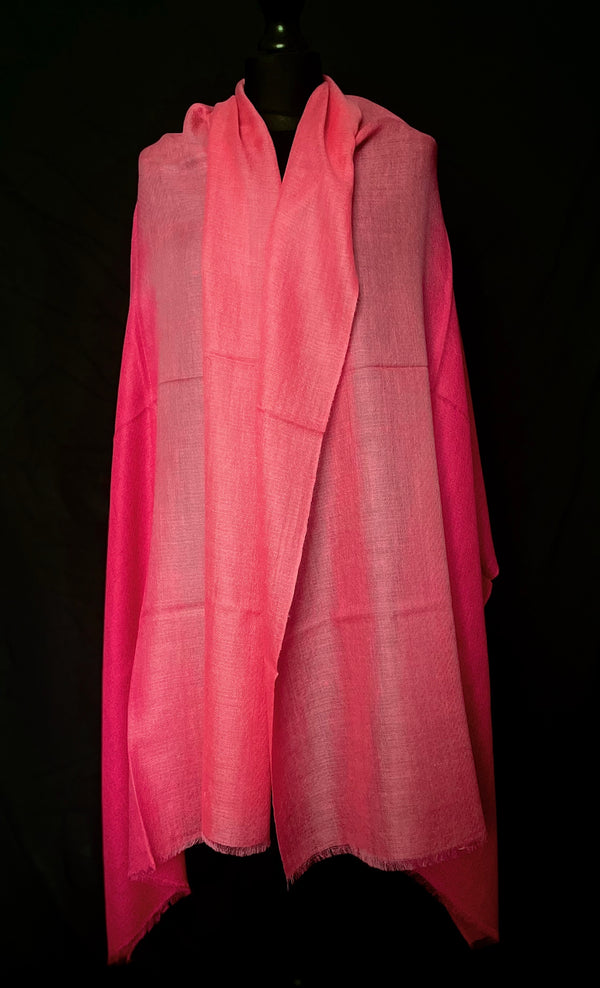 Luxury Soft Kashmir Ombre Pashmina Cashmere Stole - Cerise Pink