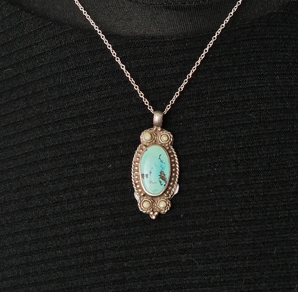 Unique Turquoise Pendant | Handcrafted Design