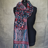 Authentic Luxury Soft Kashmir Kani Weave Pashminas - Adeline Black
