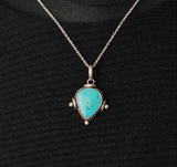 Unique Turquoise Silver Sterling 925 Pendant