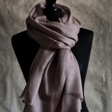 Pale Beige Kashmiri Scarf Diamond Weave Pashmina - Dust Bunny