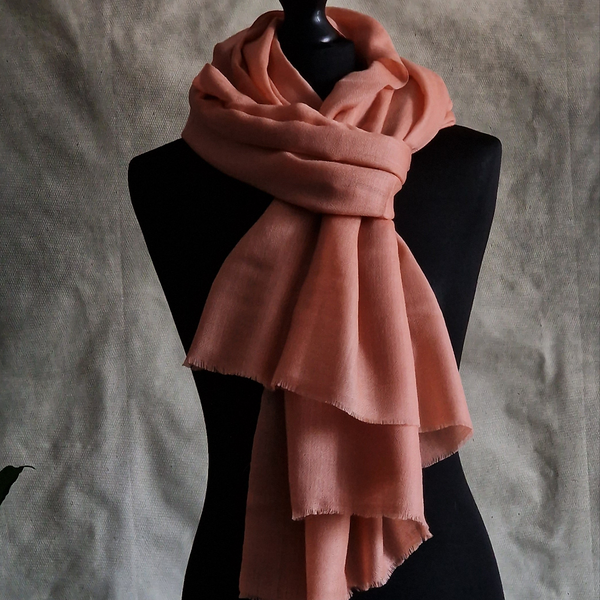 Luxury Soft Diamond Weave Pink Kashmiri Pashmina Scarf - Tea Rose Pink