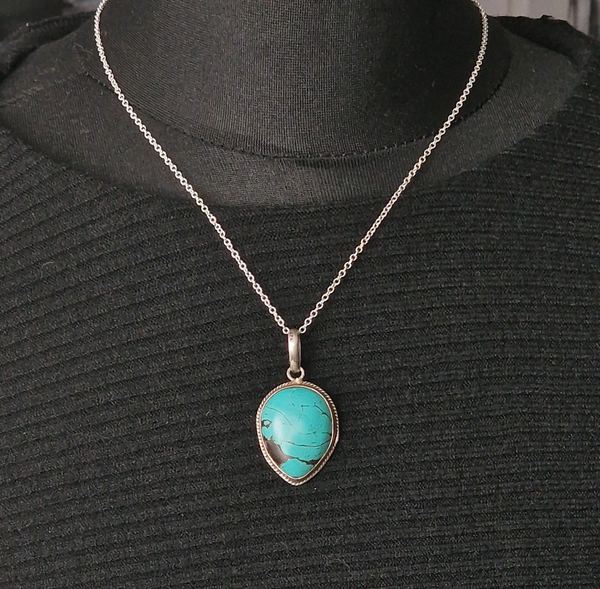 Vintage Turquoise Sterling Silver Pendant