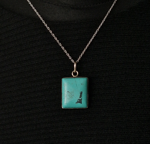 Handmade 925 Silver Turquoise Pendant – Artisan Crafted Jewelry