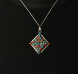 Unique Designs Coral and Turquoise Pendant