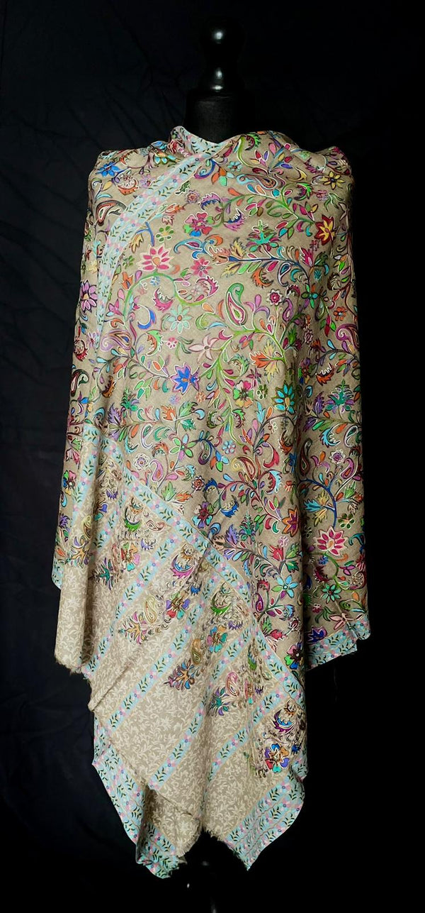 Kashmiri Kalamkari Pashmina Luxury Soft Himalayan Stole