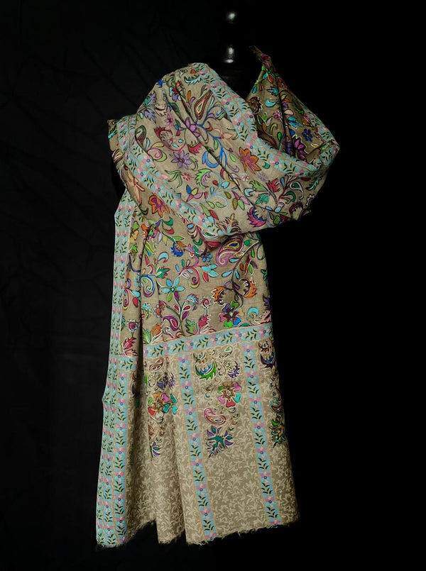 Kashmiri Kalamkari Pashmina Luxury Soft Himalayan Stole