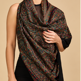 Green Kashmiri Kani Wool Shawl – Paisley Heritage Design