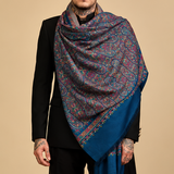 Royal Blue Kashmiri Kani Wool Shawl – Paisley Heritage Design