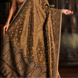 Moonlight Zari Women’s Shawl – Radiant Gold Heritage Design