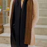 Men’s Twilight Collection Shawl – Black & Gold Woven Elegance