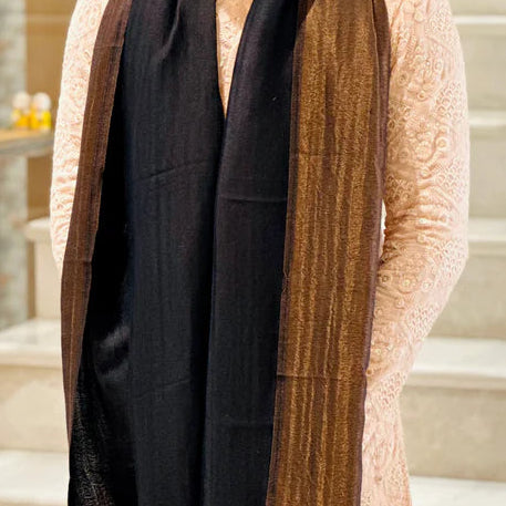 Twilight Collection Shawl – Black & Gold Elegance, Woven in Light