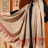 Ethnic Kani Weave Pure Wool Shawl – Elegant, Warm, and Soft Touch - Baga Ethnik Living Default Title