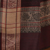 Pure Wool Self-Striped Shawl with Border Design – Warm, Soft & Elegant in deep maroon