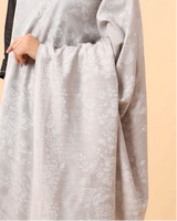Pashmina Blended Wool Reversible Self Design Shawl – Elegant Silver Grey