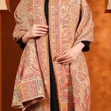 Women's Wool Kani Ethnic Weave Shawl – Sandy Beige