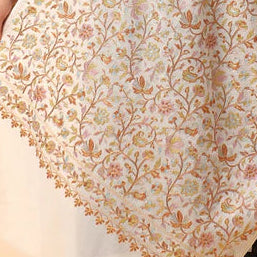 Pashmina Nalki Embroidery Weave Stole – Pristine White