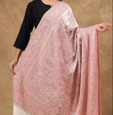Royal Jamawar Kani Style Shawl – Soft Pink