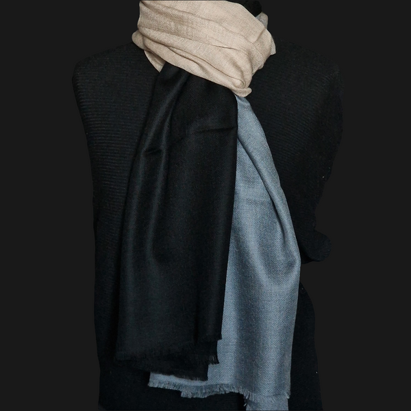 Authentic Luxury Kashmir Pure Ombre Pashmina Stole - Twilight