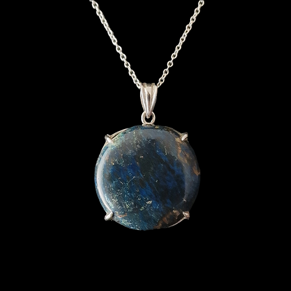 Gorgeous Deep Blue Chrysocolla Silver Sterling Pendant