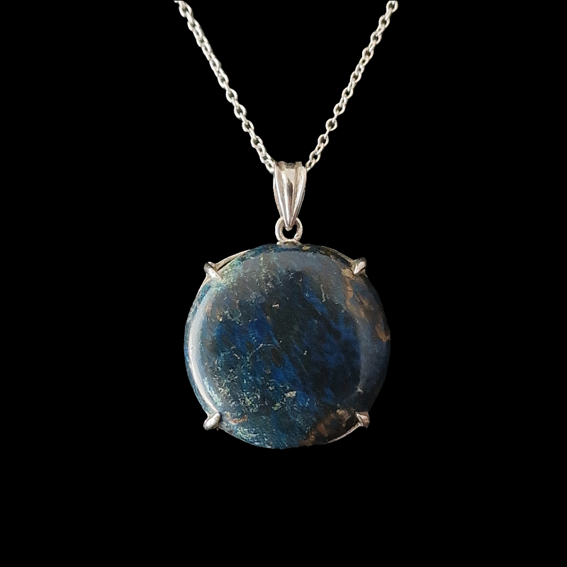 Gorgeous Deep Blue Chrysocolla Silver Sterling Pendant