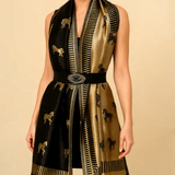 Twilight Reversible Shawl –Black & Gold Moonlight Design