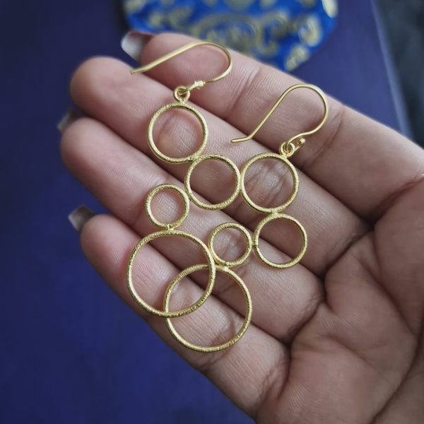 Minimalistic Brass Bubble Handcrafted Unique Earring