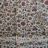 White Pashmina Fine Wool Hand-Embroidered Floral Nalki Stole