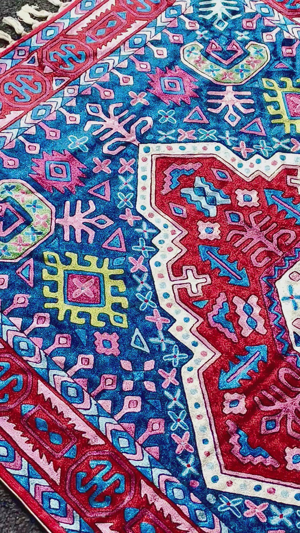 Tapestry Handmade Chain Stitch Rug Embroidered Wall Hanging