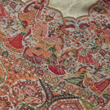 Moonlight Pashmina Shawl Two Tone Mughal border- Marigold New Collection!