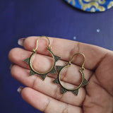Handmade Tribal Brass Hoop Lightweight Earrings