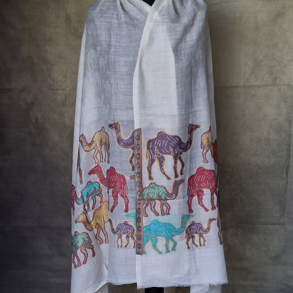 Lightweight Finest Quality Wool Pashmina Stole – White Elephant