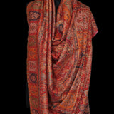Bloom Jaal Paisley Pashmina Kani-Style Weaved Shawl – Scarlet Red