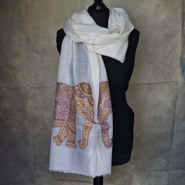 Kashmiri White Kani Pashmina Cashmere – Calla Lilly