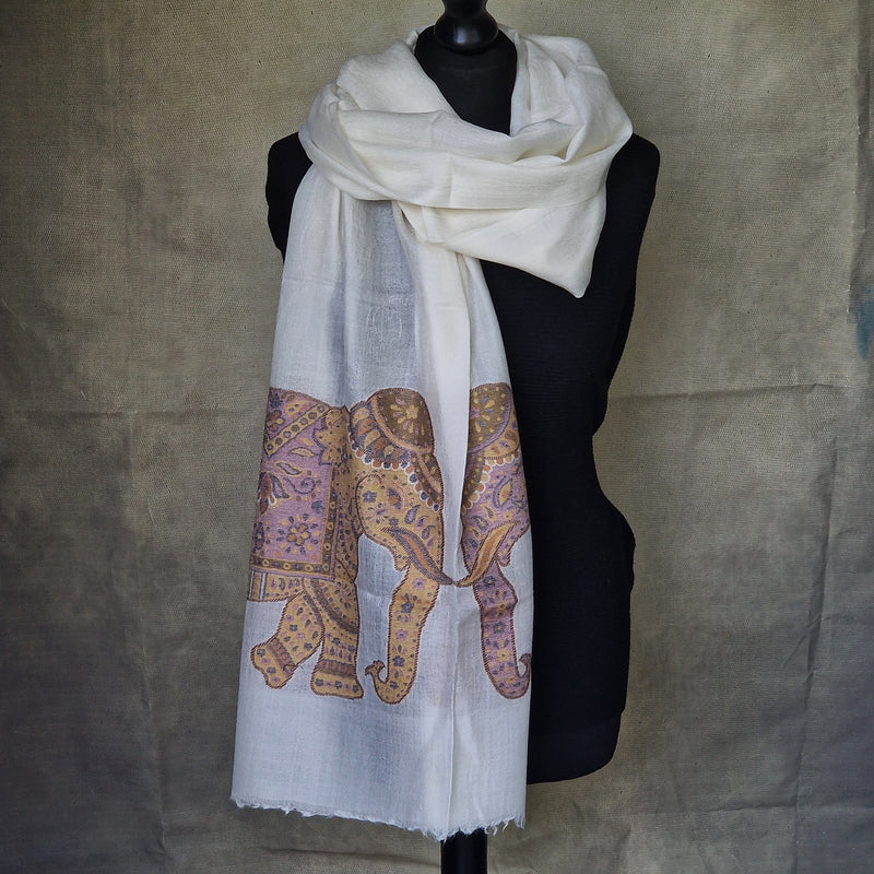 Kashmiri White Kani Pashmina Cashmere – Calla Lilly