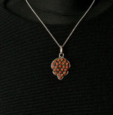 Handcrafted Himalayan Cabochon Coral Silver Sterling 925 Pendant - Baga Ethnik Living Default Title Pendants