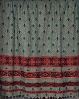Himalayan Geometric Wool Shawl – Vibrant Tibetan Blanket Throw