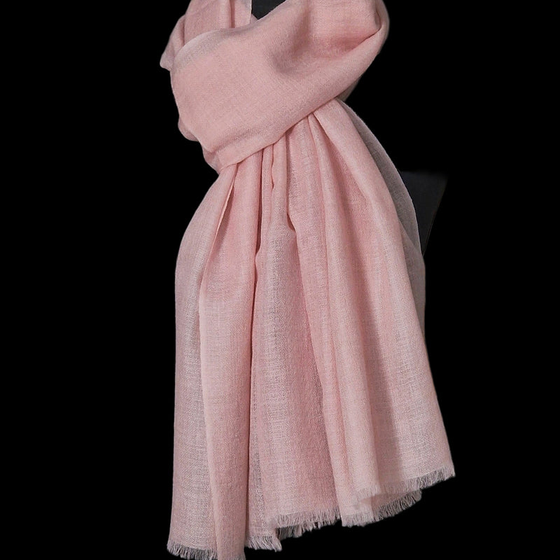 100% Pure Luxury Soft Kashmir Pashmina Stoles - Soft Pink - Baga Ethnik Living Default Title Accessories:Scarves & Wraps