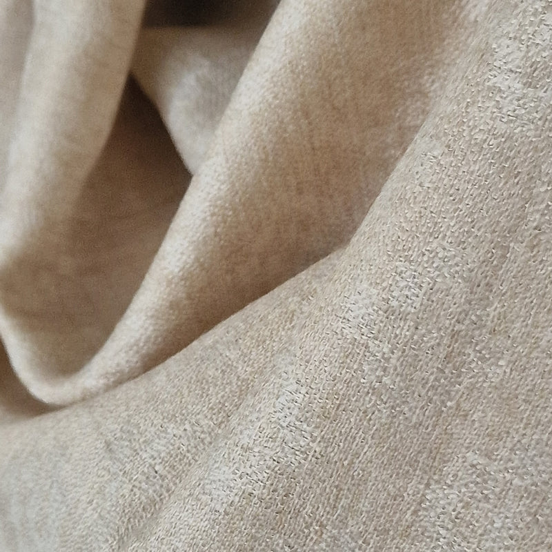 Luxury Beige Pashmina Stole with Kullu Woven Palla – Timeless Style