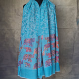 Jacquard-Loom Weaved Luxury Soft Himalayan Kashmir Pashmina - Sapphire Blue