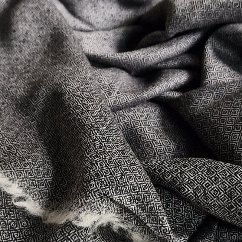 Luxury Diamond Weave Soft Kashmir Pashmina Stoles - Abalone Grey - Baga Ethnik Living